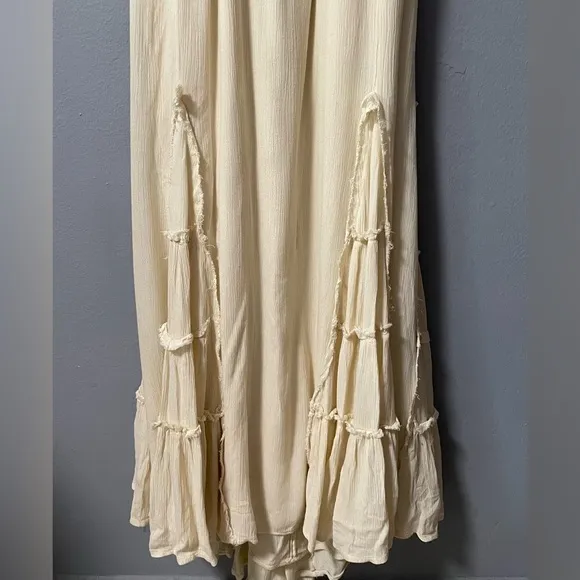 NWOT Free People Siren Nights Maxi Dress in Cream. Size Large