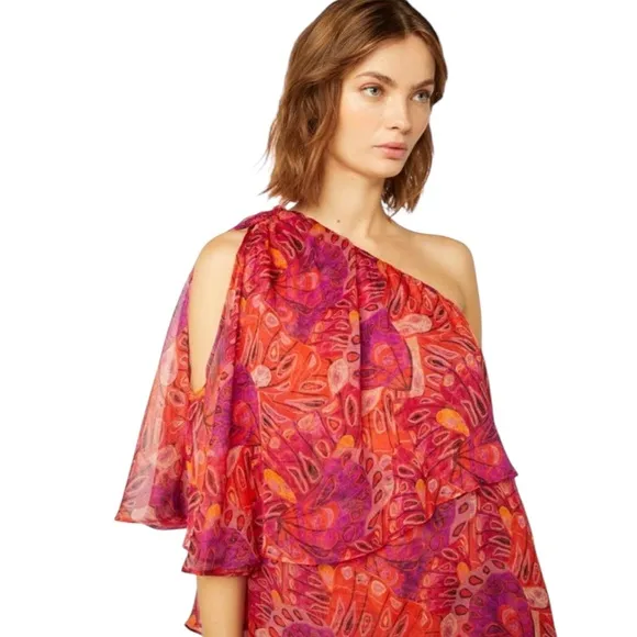 NWOT MISA One-Shoulder Single Flutter Sleeve Dress – Sz M