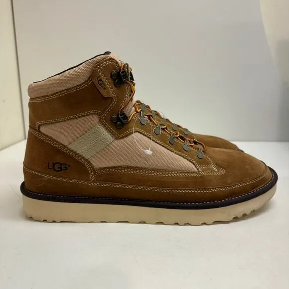 NWOT UGG Men's Highland Hiker Books Hiking Chestnut Brown Suede Mesh Size 14