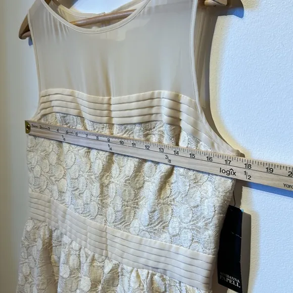 NWT Adrianna Papell Nordstrom Size 12 Cream lace wedding dinner theater dress