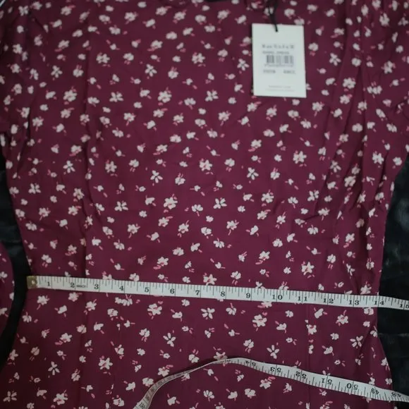 NWT Bardot &amp; Revolve Burgundy Floral Open Back Midi Dress.