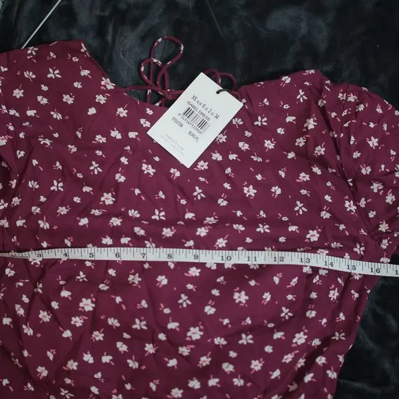 NWT Bardot &amp; Revolve Burgundy Floral Open Back Midi Dress.