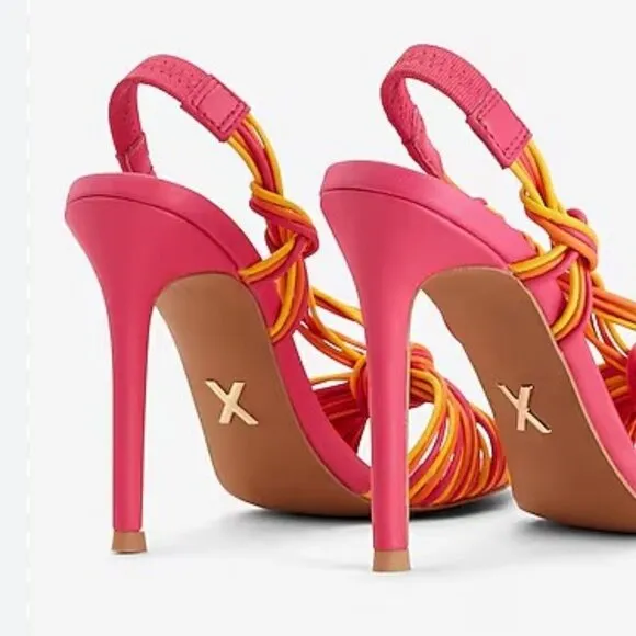 NWT EXPRESS Woven Multi Strap Heeled Sandals - Size 7