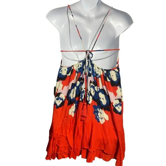 NWT Free People Intimately Cherry Kiss combo red and blue dress - small