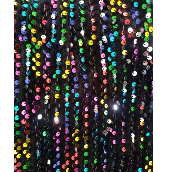 NWT Giffniseti Rainbow Sequins Cut Out Mini Dress Size M