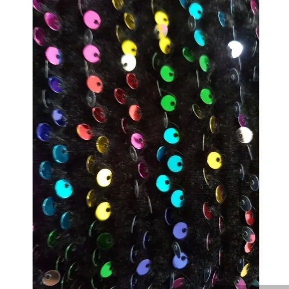 NWT Giffniseti Rainbow Sequins Cut Out Mini Dress Size M