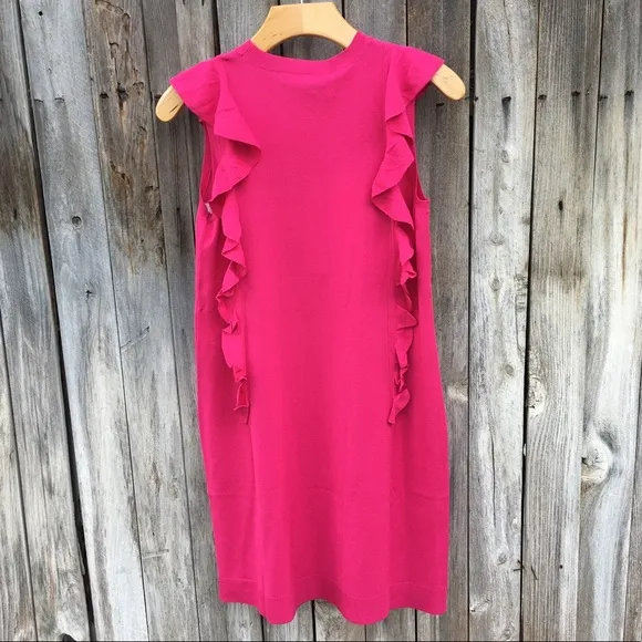 NWT Love Moschino Vestito Ruffle Knit Dress Pink 6