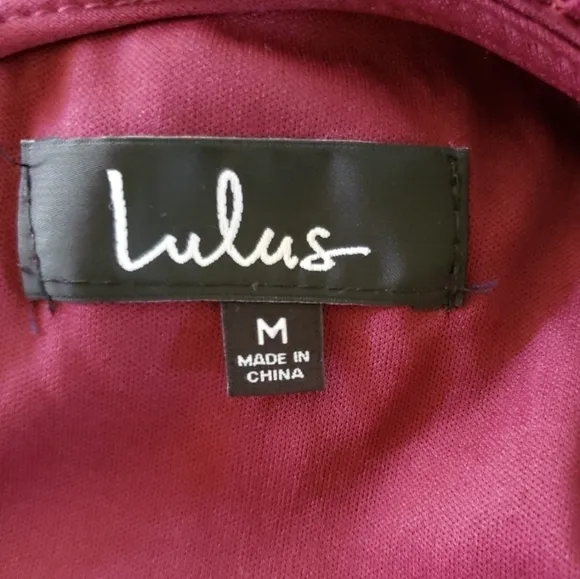NWT Lulu's Angel In Disguise Burgundy Lace Skater Dress Size M