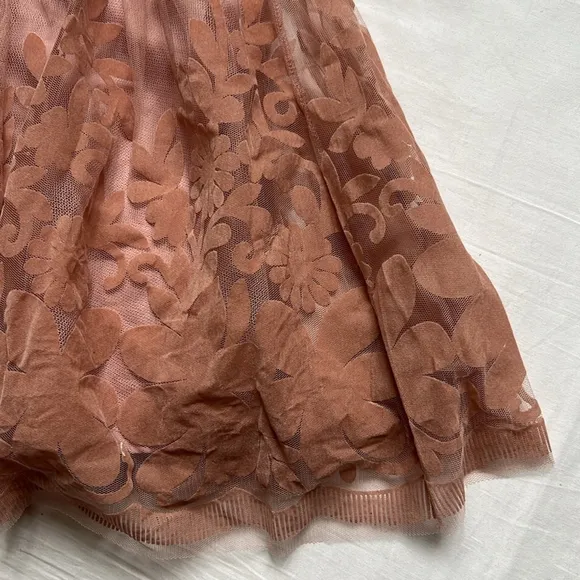 NWT Luxxel Mini Halle Dress With Velvet Floral Detail