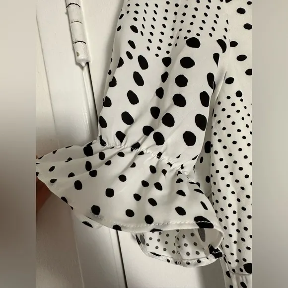 NWT Nasty Gal Mixed Spot Print Fitted Midi Dress