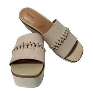 NWT NYDJ Rory Nubuck Peep-Tow Wedge Sandals Size 8.5 M