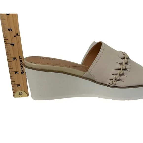 NWT NYDJ Rory Nubuck Peep-Tow Wedge Sandals Size 8.5 M