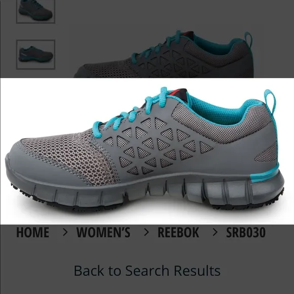 NWT Reebok Grey Slip Resistant Soft Toe Work Shoe