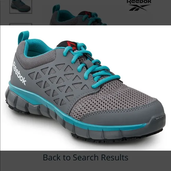 NWT Reebok Grey Slip Resistant Soft Toe Work Shoe