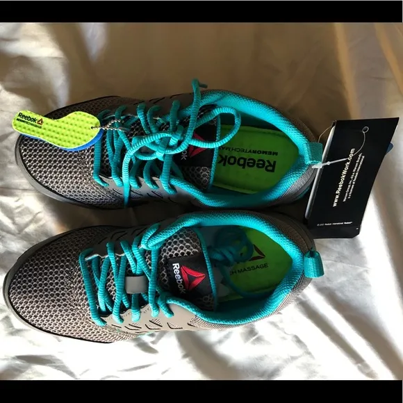 NWT Reebok Grey Slip Resistant Soft Toe Work Shoe