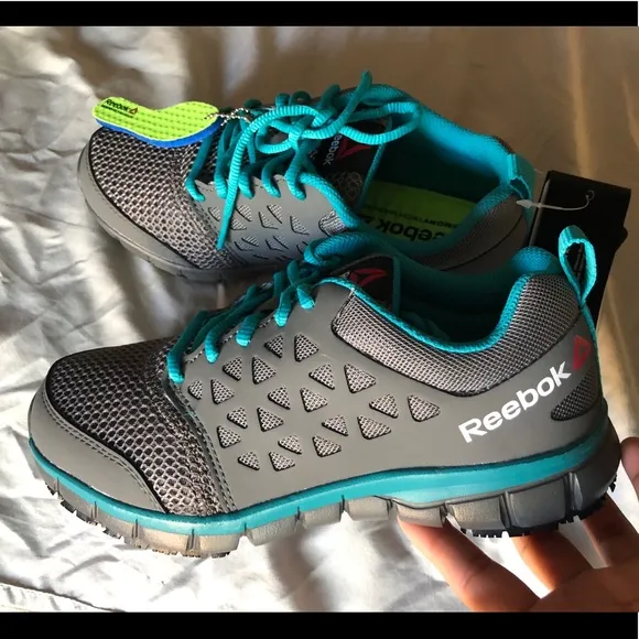 NWT Reebok Grey Slip Resistant Soft Toe Work Shoe