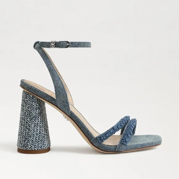NWT SAM EDELMAN Women's Kia Beaded High-Heel Sandals Sz 6,5