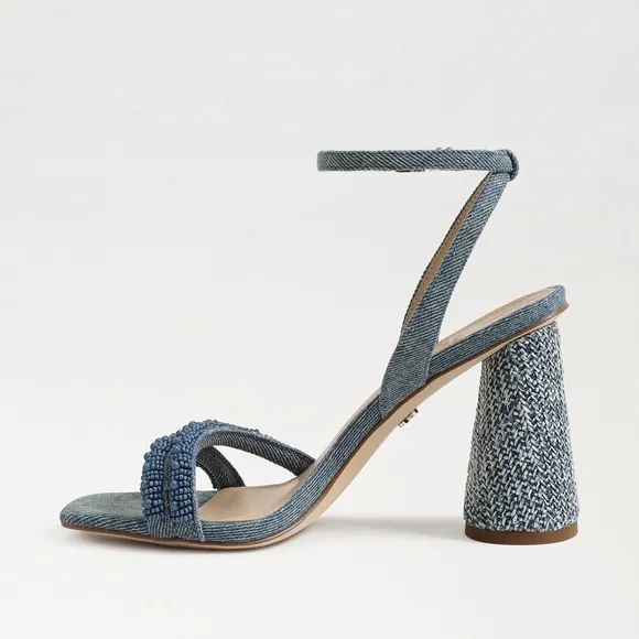 NWT SAM EDELMAN Women's Kia Beaded High-Heel Sandals Sz 6,5