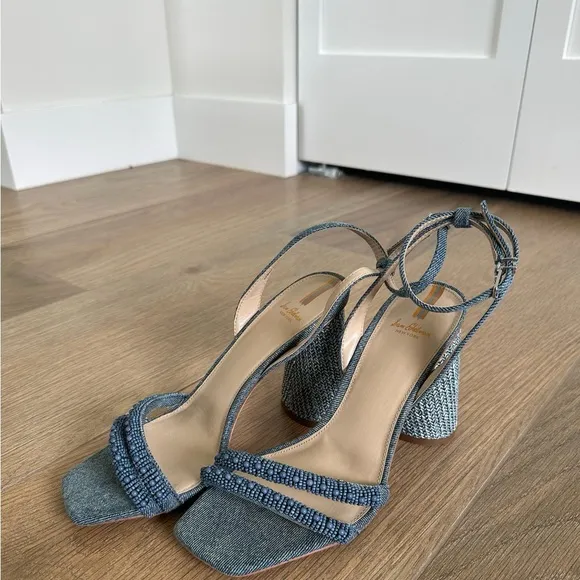 NWT SAM EDELMAN Women's Kia Beaded High-Heel Sandals Sz 6,5