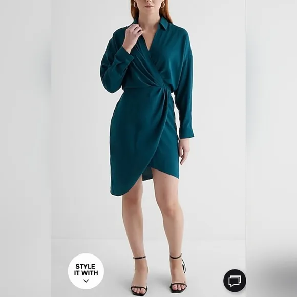 NWT Sz M Teal Express Asymmetrical Portofino Dress
