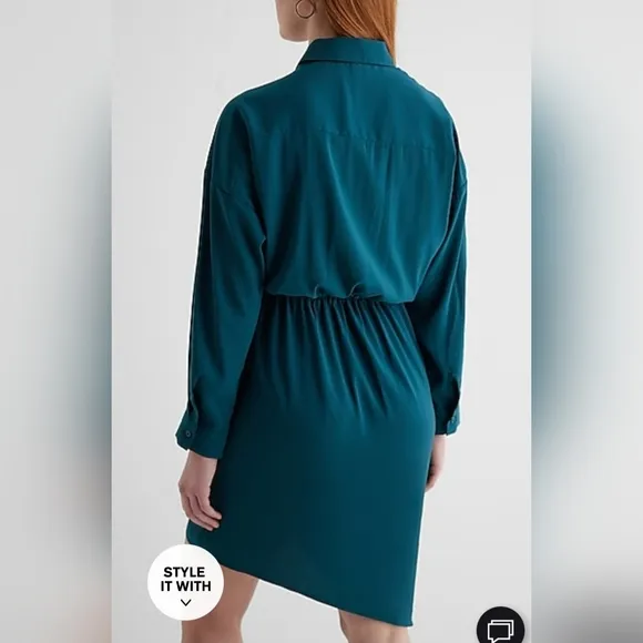 NWT Sz M Teal Express Asymmetrical Portofino Dress