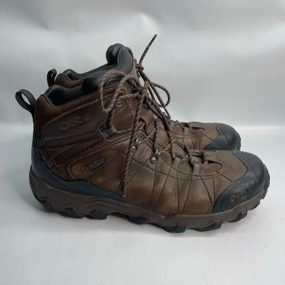 Oboz Bridger‎ Men's Size US 13 Waterproof Hiking Leather Boots Brown