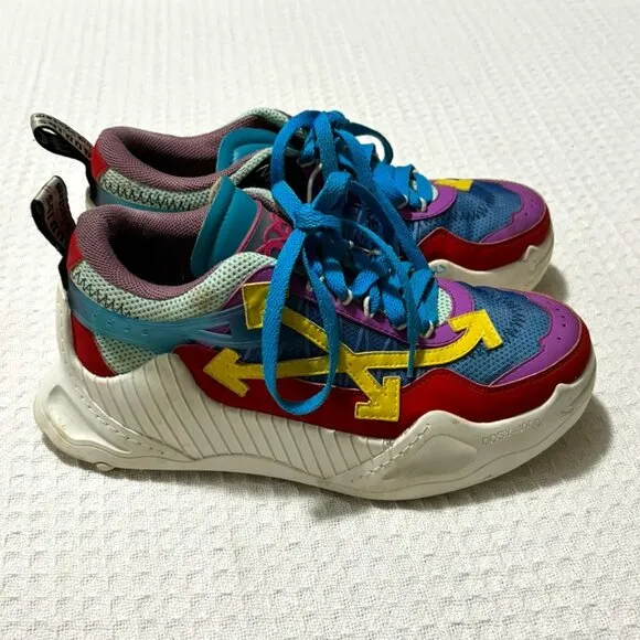Off-White Odsy 1000 Red Mulitcolor Womens Sneakers Shoes Size 38 / US 8