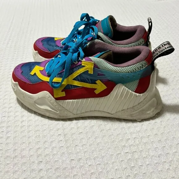 Off-White Odsy 1000 Red Mulitcolor Womens Sneakers Shoes Size 38 / US 8