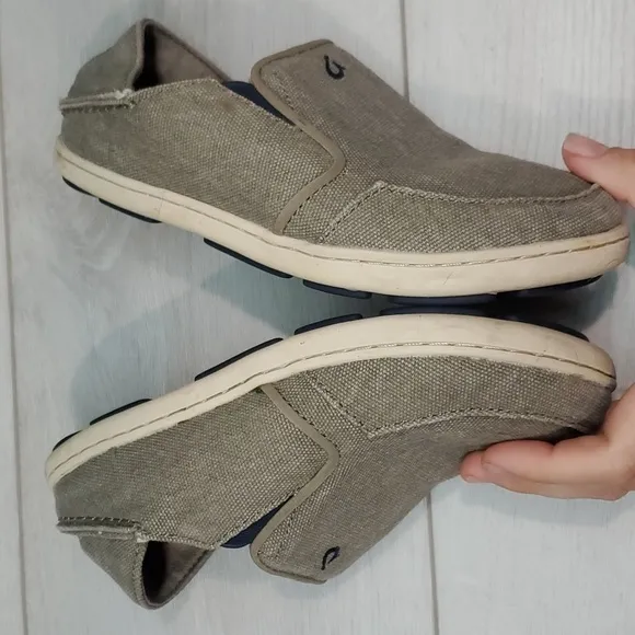 Olukai Kids Boys Nohea Lole Boys Textile Loafer Slip on shoes sz B1