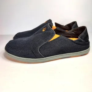 Olukai Men's Nohea Mesh Slip On Casual Shoes Graphite Orange Size 10.5M