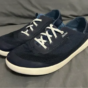 Olukai Moku Pae Men's 10.5 Navy Breathable Boat Shoes