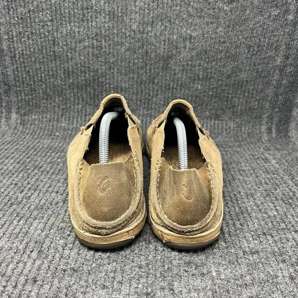 Olukai Moloa Kahana Suede Slip On Loafers Shoes Casual Brown Mens Size 10