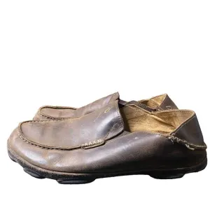 Olukai Moloa Men's Leather Slip On Shoes - Dark Brown Size 12 Men's
