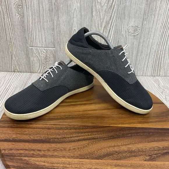 Olukai Men's Size 10 Nohea Moku Shoes Blue Fabric Lace Up Casual Sneaker