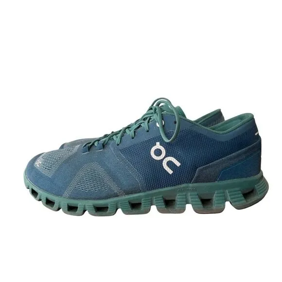 ON CLOUD X Running Shoes Men’s Storm Tide Blue Green Size 12.5