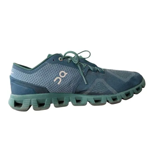 ON CLOUD X Running Shoes Men’s Storm Tide Blue Green Size 12.5