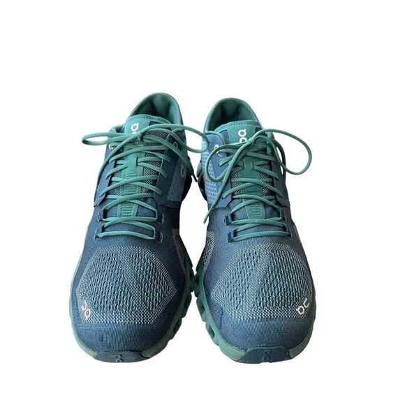 ON CLOUD X Running Shoes Men’s Storm Tide Blue Green Size 12.5