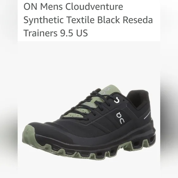On Running Men's Black and Green Shoes