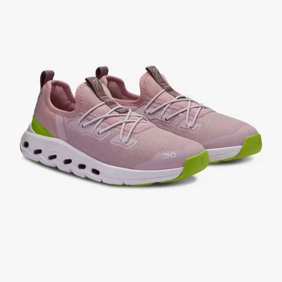 On Running Pink and Green Sneakers