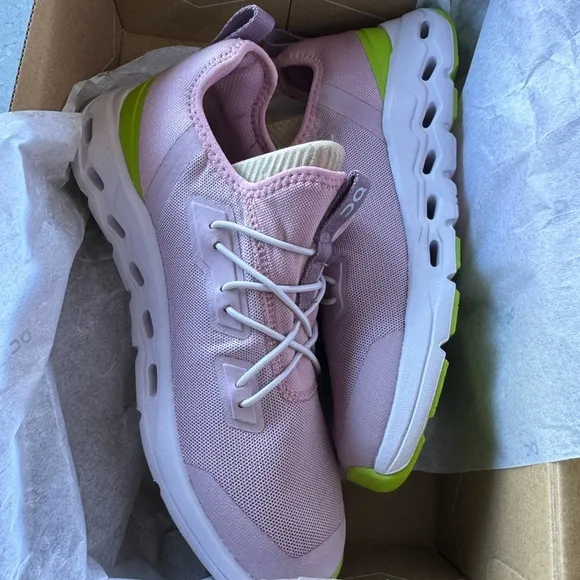 On Running Pink and Green Sneakers