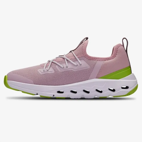 On Running Pink and Green Sneakers