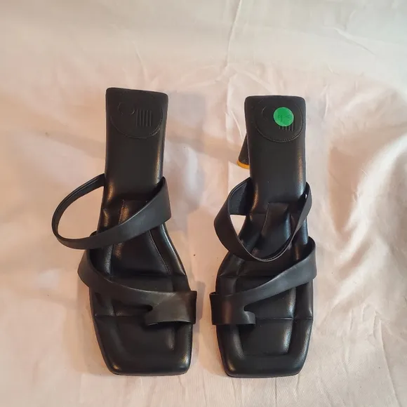 ONCEPT Women's 9.5 MONACO BLACK CALF LEATHER SANDALS