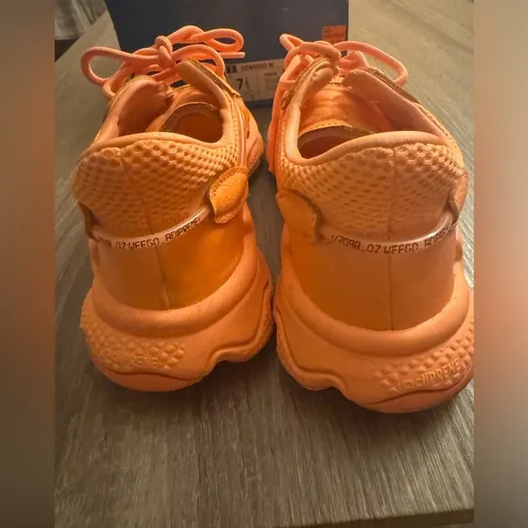 Only worn once, like new Women’s Adidas Coral running shoes, size 7.5.