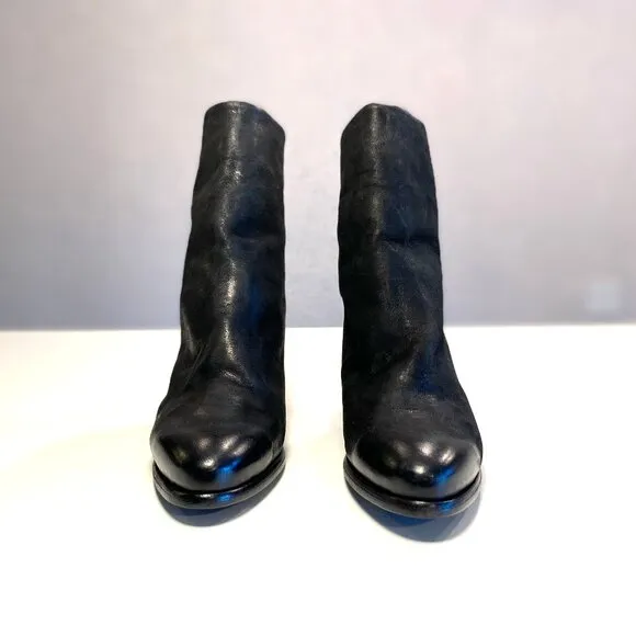 Oooo La, La, Get The Last Conspiracy Marin Wedge Sueded Mat Black Boots Size 38