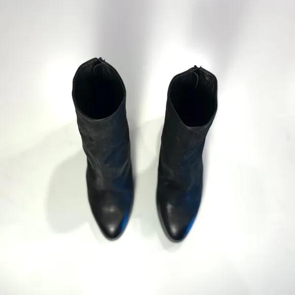 Oooo La, La, Get The Last Conspiracy Marin Wedge Sueded Mat Black Boots Size 38