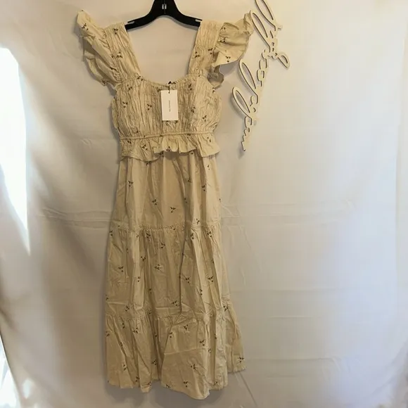 O.P.TBeige Floral Alana Dress