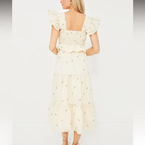 O.P.TBeige Floral Alana Dress