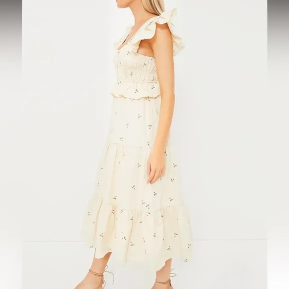 O.P.TBeige Floral Alana Dress