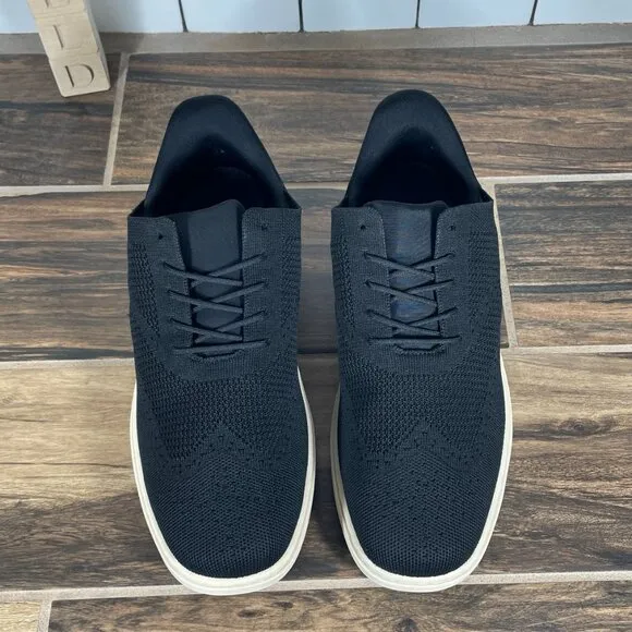 Orthofeet Rex Mens Size 9.5 Shoes Black Knit Lace Up Hands Free Casual Sneakers
