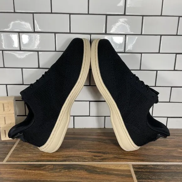Orthofeet Rex Mens Size 9.5 Shoes Black Knit Lace Up Hands Free Casual Sneakers
